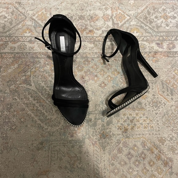 SCHUTZ Shoes - Schutz Black Leather Stiletto with Silver chain detail